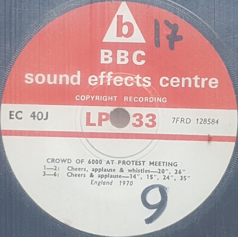 EC 40J Crowd of 6000 at protest meet - London 1970 Not registered from the BBC records and Tapes library Label